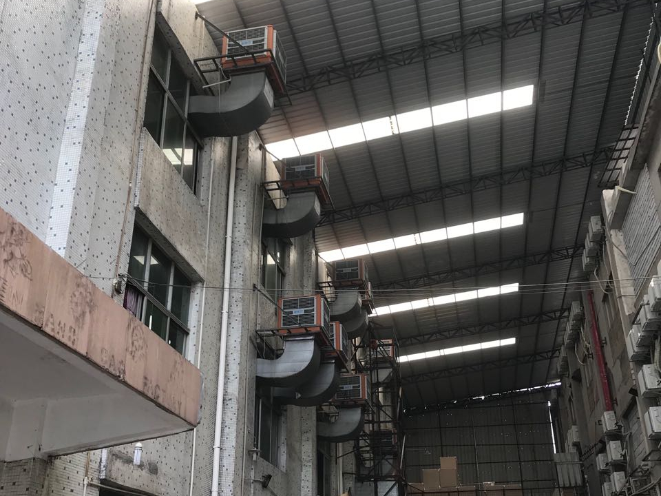 手袋廠針車車間環(huán)?？照{(diào)降溫工程